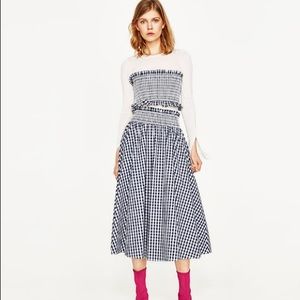 Zara gingham blue skirt set. Sz. M
